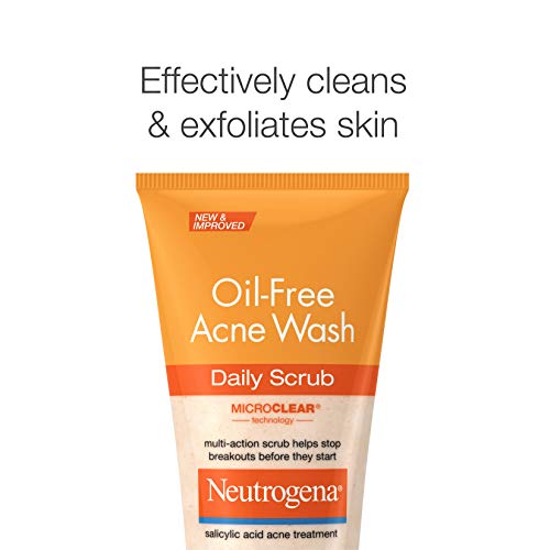 Neutrogena Oil-Free Acne Face Scrub, 2% Salicylic Acid Acne Treatment, Daily ...