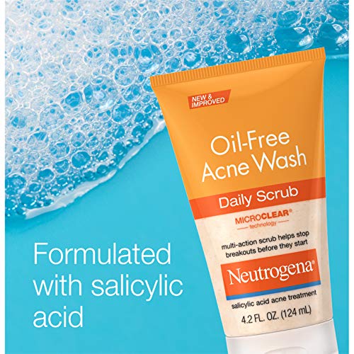 Neutrogena Oil-Free Acne Face Scrub, 2% Salicylic Acid Acne Treatment, Daily ...