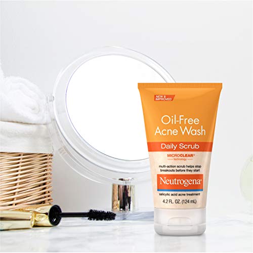 Neutrogena Oil-Free Acne Face Scrub, 2% Salicylic Acid Acne Treatment, Daily ...