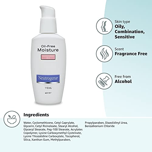 Neutrogena Oil Free Moisture Glycerin Face Moisturizer & Neck Cream Derived f...