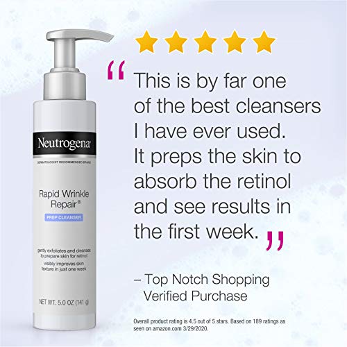 Neutrogena Rapid Wrinkle Repair Anti-Wrinkle Retinol Prep Facial Cream Cleans...