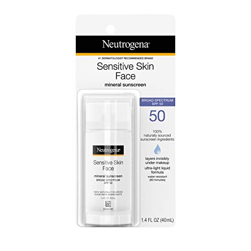 Neutrogena Sensitive Skin Face Liquid Mineral Sunscreen with Broad Spectrum S...