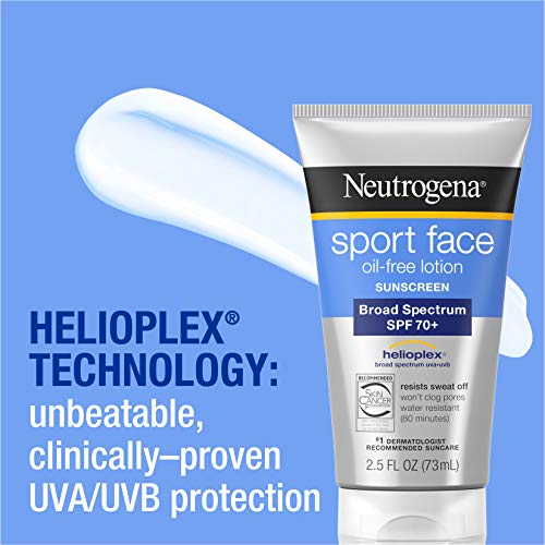 Neutrogena Sport Face Sunscreen SPF 70+ OilFree Facial Sunscreen Lotion with ...