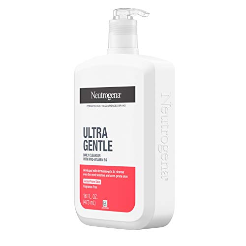 Neutrogena Ultra Gentle Daily Facial Cleanser with Pro-Vitamin B5 for Acne-Pr...