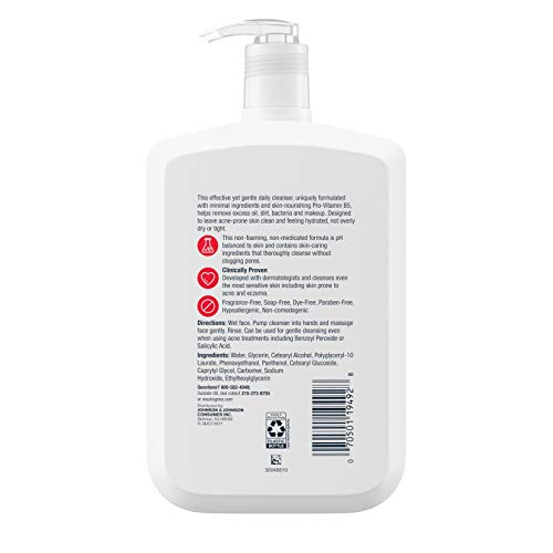 Neutrogena Ultra Gentle Daily Facial Cleanser with Pro-Vitamin B5 for Acne-Pr...