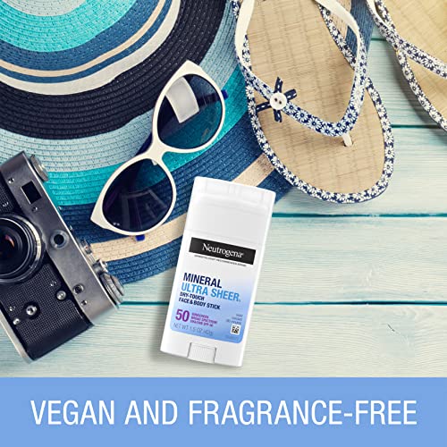 Neutrogena Ultra Sheer Dry Touch SPF 50 Mineral Sunscreen Stick for Sensitive...