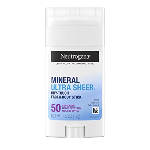 Neutrogena Ultra Sheer Dry Touch SPF 50 Mineral Sunscreen Stick for Sensitive...