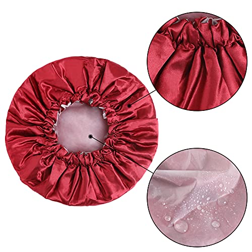 9 Pcs Shower Caps Bath Caps for Women Waterproof Double-layer Solid Color Bat...