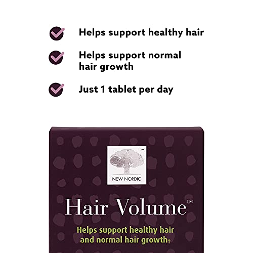 New Nordic Hair Volume Tablets | 3000 mg Biotin & Biopectin Apple Extract for...