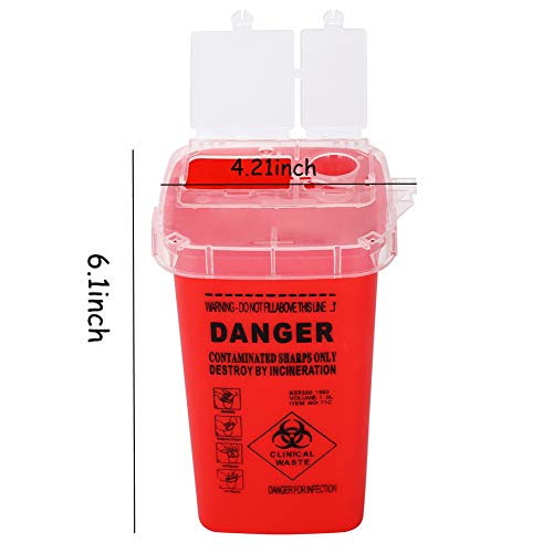 Sharps Disposal Container,New Star Tattoo 5 Pack Biohazard Needle Disposal Co...