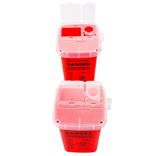Sharps Disposal Container,New Star Tattoo 5 Pack Biohazard Needle Disposal Co...