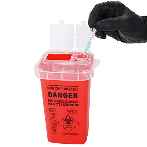 Sharps Disposal Container,New Star Tattoo 5 Pack Biohazard Needle Disposal Co...