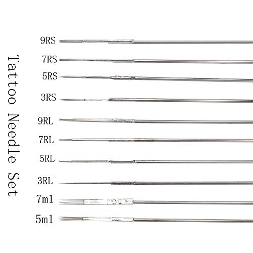 Tattoo Needles Set with 6pcs Stainless Steel Tips,Tattoo Disposable Sterile B...