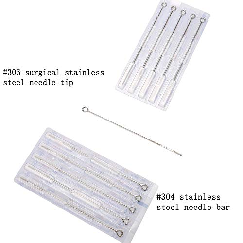 Tattoo Needles Set with 6pcs Stainless Steel Tips,Tattoo Disposable Sterile B...