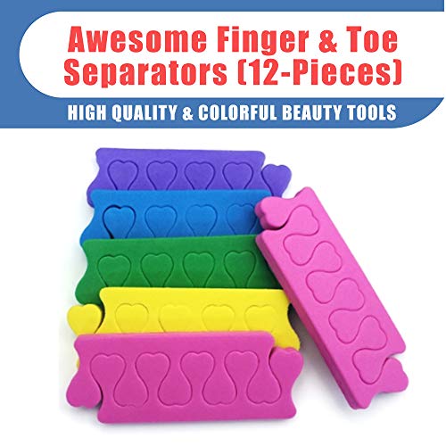 New8Beauty Toe Separators Toe Spacers Variety Colors Series (12 Pairs)- Apply...