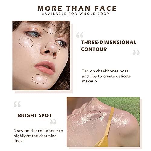 NewBang 2Pcs Highlighter Powder Spray,Glitter High Gloss Powder,Shimmer Spark...