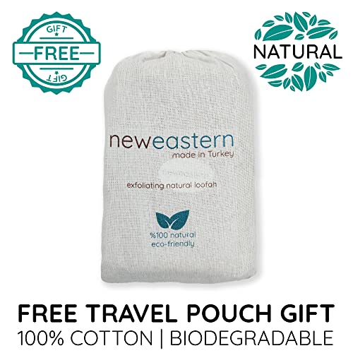 NewEastern Natural Loofah, 100% Organic Turkish Exfoliating Shower Loofah Spo...
