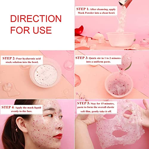 Diy Spa Rose Hyaluronic Acid Hydro Jelly Facial Mask Powder Collagen Vitamin ...