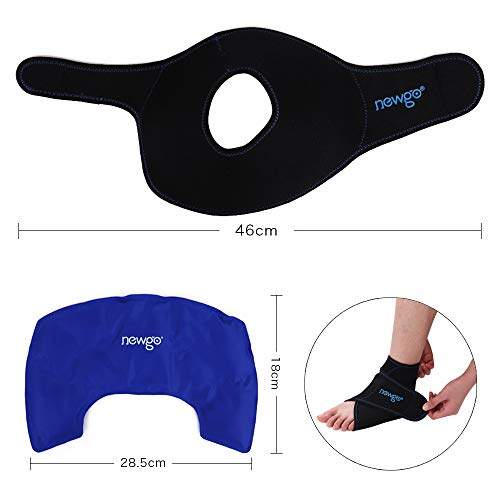 NEWGO Ankle Ice Pack Reusable Ankle Ice Wrap Gel Cold Pack for Ankle Injuries...