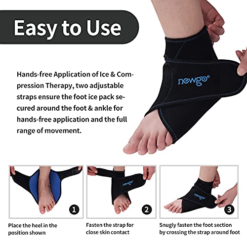 NEWGO Ankle Ice Pack Reusable Ankle Ice Wrap Gel Cold Pack for Ankle Injuries...