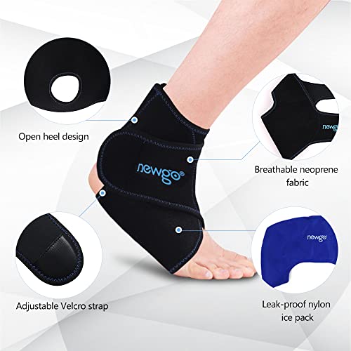 NEWGO Ankle Ice Pack Reusable Ankle Ice Wrap Gel Cold Pack for Ankle Injuries...