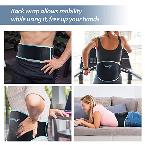 NEWGO Gel Ice Pack for Back Pain Relief, 2 Pack Hot Cold Ice Packs Belt for B...