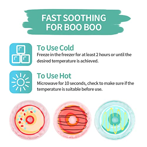 NEWGO Ice Pack for Kids Boo Boo 3 Pack Hot Cold Gel Pack for Children Injurie...