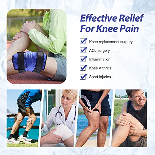 NEWGO Knee Ice Packs for Injuries, Reusable Gel Cold Pack Knee Wrap Around En...