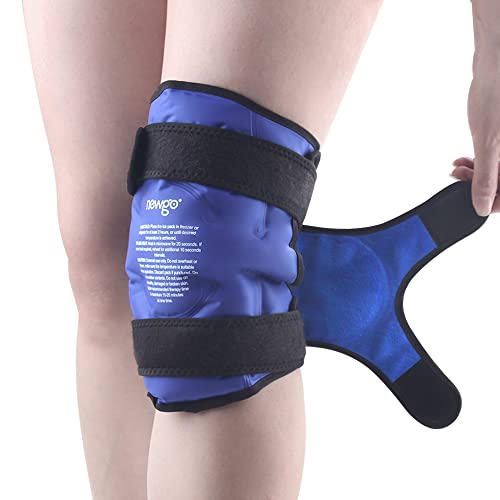 NEWGO Knee Ice Packs for Injuries, Reusable Gel Cold Pack Knee Wrap Around En...