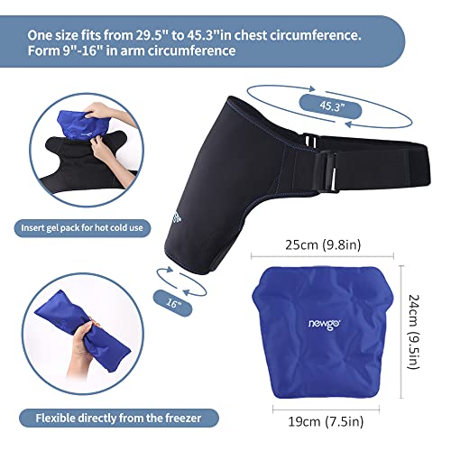NEWGO Shoulder Ice Pack Rotator Cuff Cold Therapy, Reusable Ice Pack Wrap Sho...