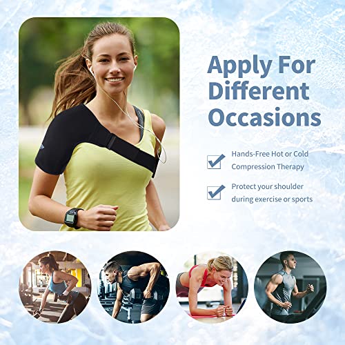 NEWGO Shoulder Ice Pack Rotator Cuff Cold Therapy, Reusable Ice Pack Wrap Sho...