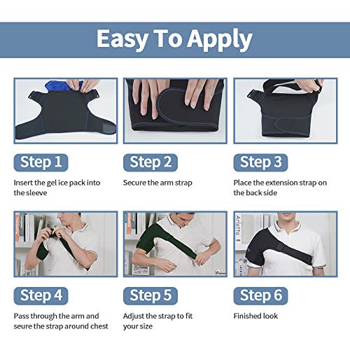 NEWGO Shoulder Ice Pack Rotator Cuff Cold Therapy, Reusable Ice Pack Wrap Sho...