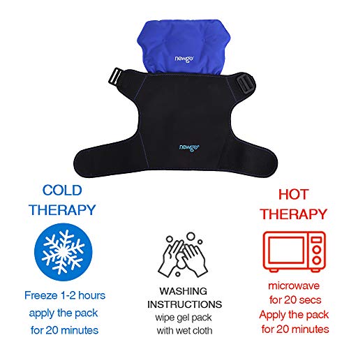 NEWGO Shoulder Ice Pack Rotator Cuff Cold Therapy, Reusable Ice Pack Wrap Sho...