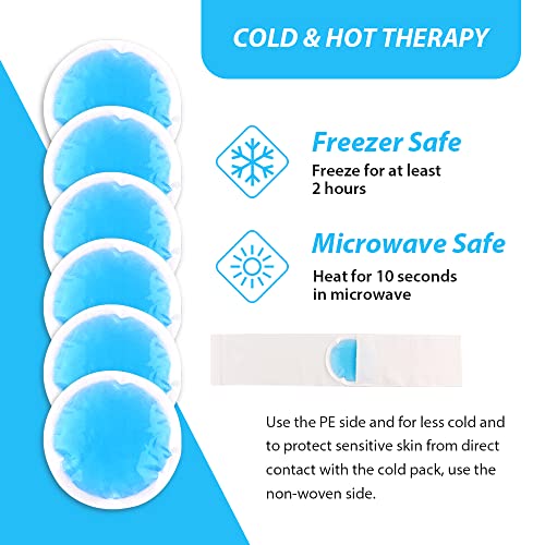 NEWGO Small Ice Packs for Injuries Reusable 6 Pack Ice Heat Gel Cold Pack wit...