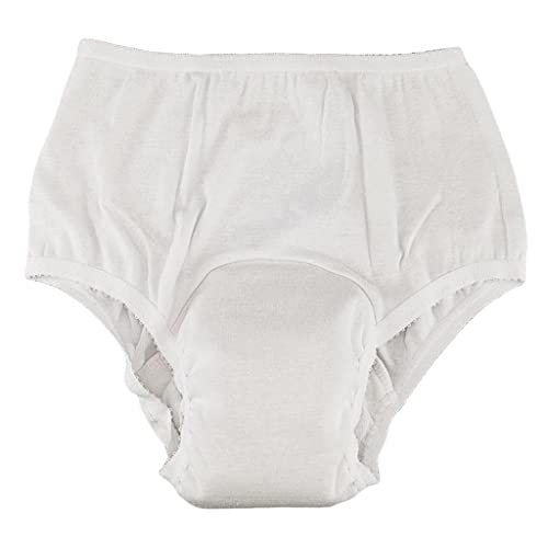 Newmind 4 Pcs Washable Absorbency Incontinence Aid Cotton Underwear Briefs Wo...