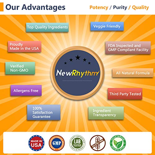 NewRhythm Probiotics 50 Billion CFU 20 Strains, 60 Veggie Capsules, Targeted ...