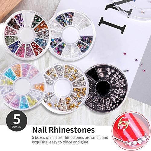 Newthinking Nail Design Kit, 47 PCS Nail Art Kit with Gel Nail Art Brushes Se...