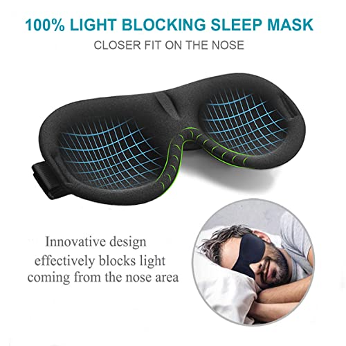 Sleep Mask, Blackout 3D Contoured Sleeping Eye Mask, Upgraded Eyelash Friendl...