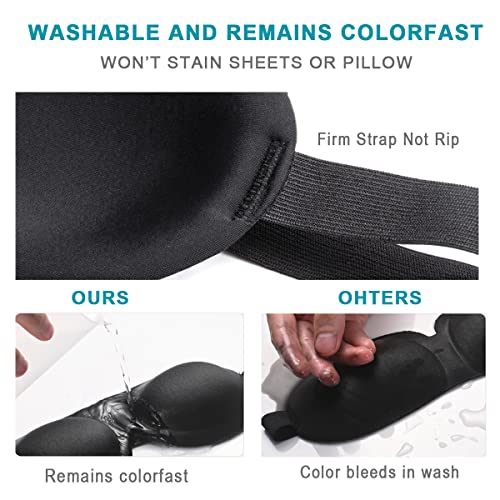 Sleep Mask, Blackout 3D Contoured Sleeping Eye Mask, Upgraded Eyelash Friendl...