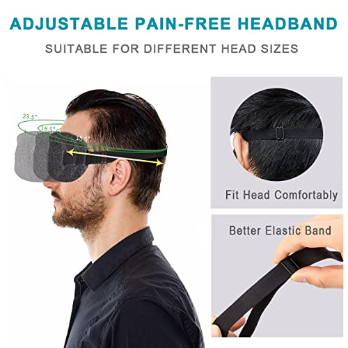 Sleep Mask, Blackout 3D Contoured Sleeping Eye Mask, Upgraded Eyelash Friendl...