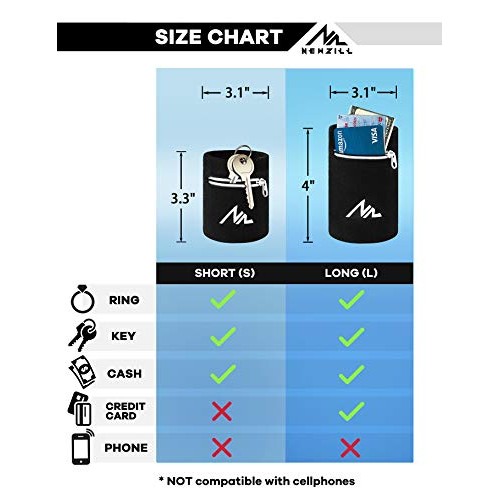 NEWZILL Wrist Wallet (Wristband) with Zipper - FOR Running, Walking, Basketba...