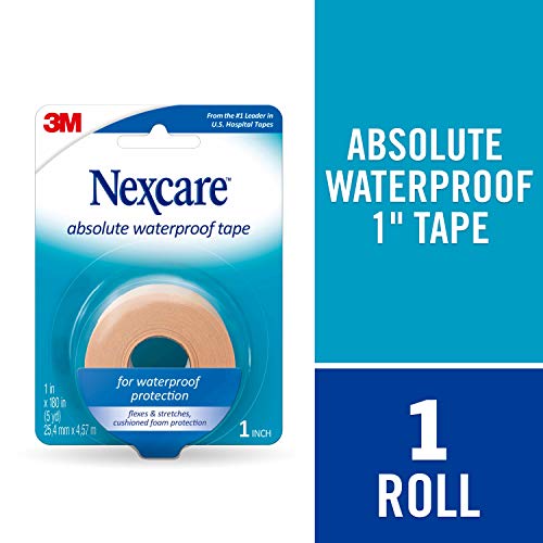 Nexcare Absolute Waterproof First Aid Tape, Tears Easily, 1 Roll