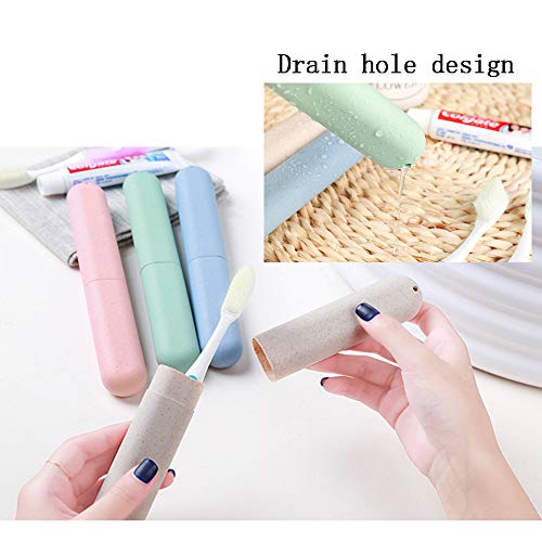 4 Pack Travel Toothbrush Case, NEXCURIO Portable Breathable Toothbrush Holder...