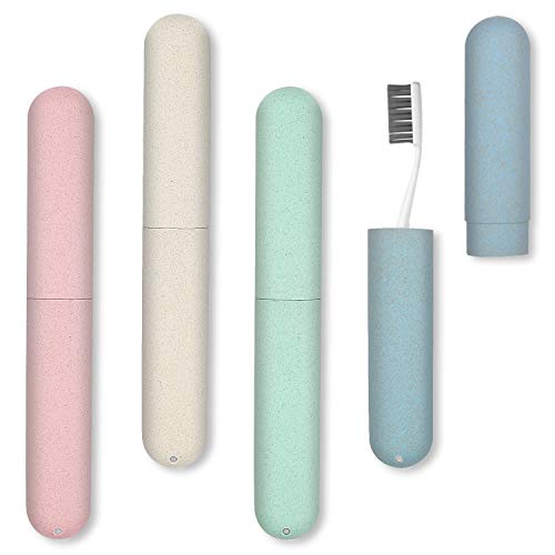 4 Pack Travel Toothbrush Case, NEXCURIO Portable Breathable Toothbrush Holder...