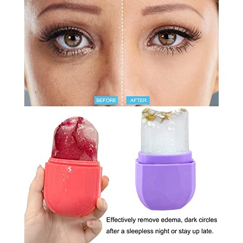 2 PCS Ice Roller for Face and Eye, Silicone Ice Mold Face Massage, Reusable F...