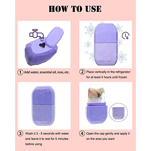 2 PCS Ice Roller for Face and Eye, Silicone Ice Mold Face Massage, Reusable F...