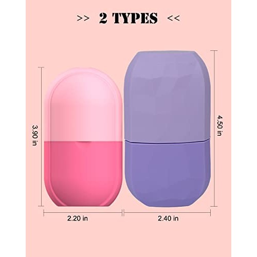2 PCS Ice Roller for Face and Eye, Silicone Ice Mold Face Massage, Reusable F...