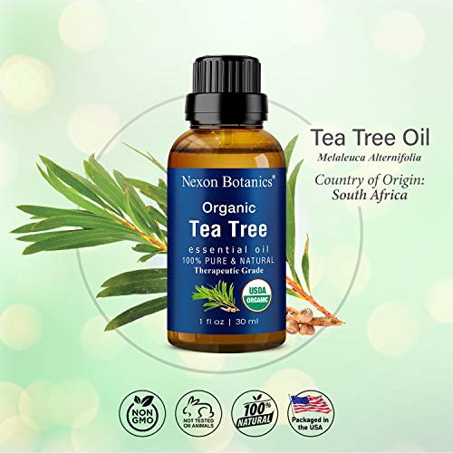 Organic Tea Tree Oil 30 ml - 100% Natural, Pure Tea Tree Essential Oil for Ha...