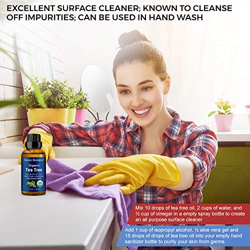 Organic Tea Tree Oil 30 ml - 100% Natural, Pure Tea Tree Essential Oil for Ha...