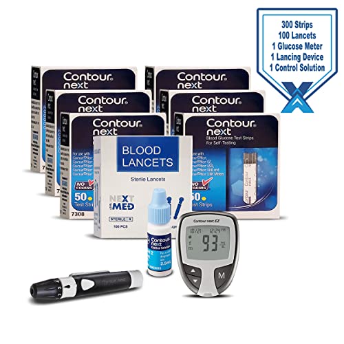 Next-Level-Med Diabetes Testing Kit - Includes 300 Strips, 100 Lancets, 1 EZ ...